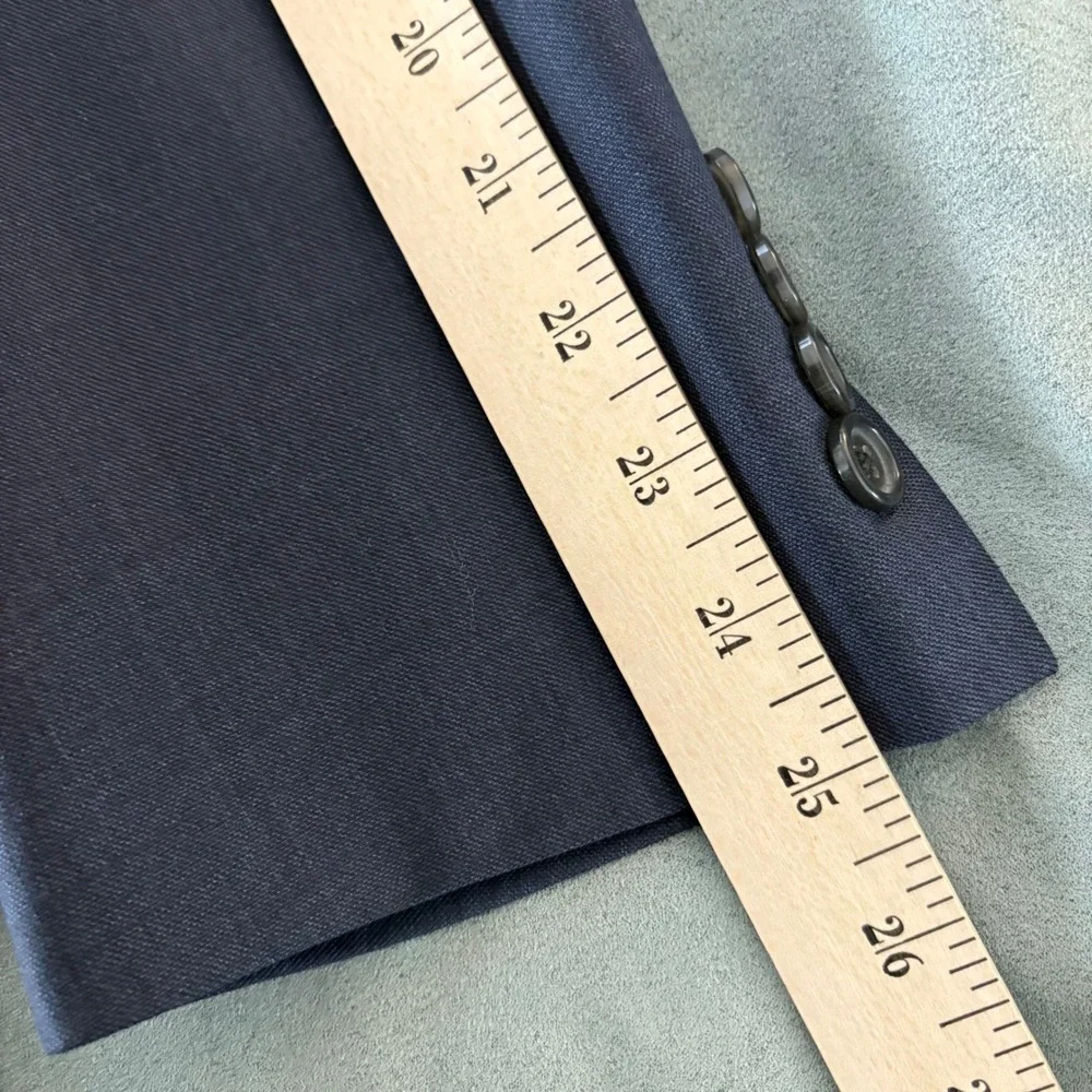Hart Schaffner Marx Men Navy Blue Wool Blazer Jacket USA Office Classic 50 chest